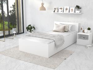 Jednolôžková posteľ Dolly s úložným priestorom - biela Rozmer: 200x120