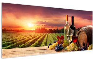 Obraz vinice s vínom (120x50 cm)