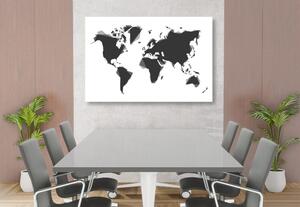 Obraz na korku abstraktná mapa sveta v čiernobielom prevedení
