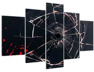 Abstraktný obraz - rozbité sklo (150x105 cm)