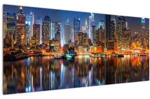 Obraz Manhattanu v noci (120x50 cm)