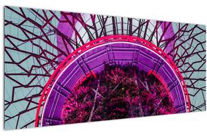 Abstraktný obraz - fialové vetvy (120x50 cm)