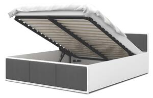 GL Čalúnená jednolôžková posteľ s úložným priestorom Dolly - biela/grafit 120
