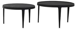Čierne okrúhle konferenčné stolíky v súprave 2 ks ø 75 cm Tobias – Light & Living