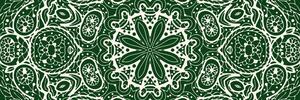 Obraz biela Mandala na zelenom pozadí - 120x40