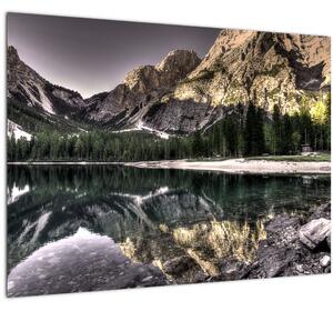 Obraz jazera v horách (70x50 cm)
