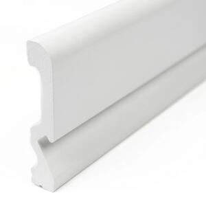 Podlahová lišta pre LED, biela hladká 10cm HDPS