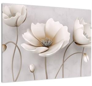 Obraz bielych kvetín (70x50 cm)