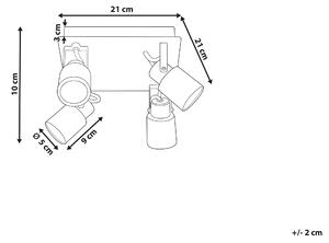 4-bodové stropné svietidlo mosadzné kovové štvorcové nastaviteľné ramená industriálny dizajn