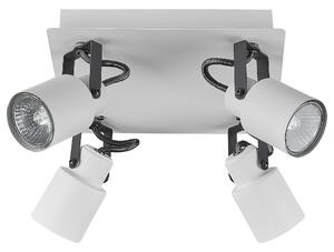 4-bodové stropné svietidlo biele kovové štvorcové nastaviteľné ramená industriálny dizajn