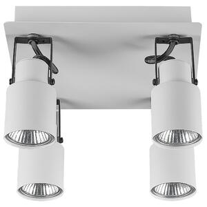 4-bodové stropné svietidlo biele kovové štvorcové nastaviteľné ramená industriálny dizajn