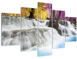 Obraz Erawan vodopádu v lese (150x105 cm)