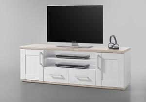 NÍZKA KOMODA, biela, farby smrekovca, 152/50/44 cm Xora - TV nábytok, Online Only