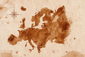 Obraz retro mapa Európy
