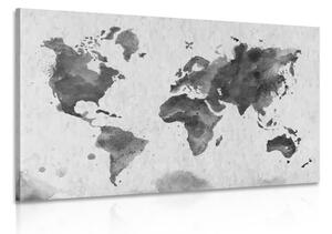 Obraz mapa sveta v retro štýle v čiernobielom prevedení