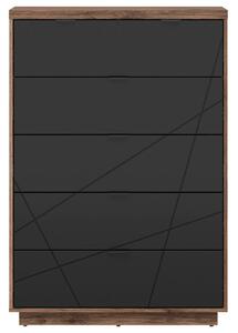 KOMODA, čierna, farby duba, 90/130,5/42,5 cm - Komody, Online Only