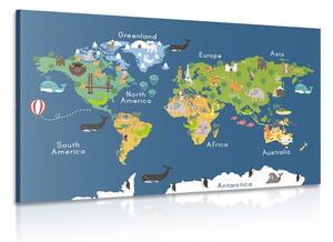 Obraz mapa sveta pre deti