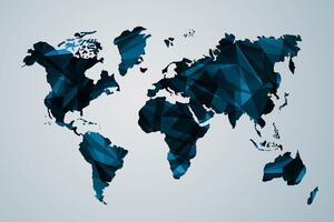 Obraz na korku mapa sveta v dizajne vektorovej grafiky