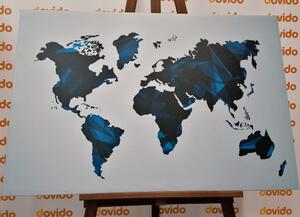 Obraz na korku mapa sveta v dizajne vektorovej grafiky