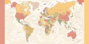 Obraz na korku podrobná mapa sveta