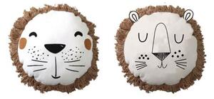 Guľatý dekoračný vankúšik LION 40 cm, biely - viac variantov