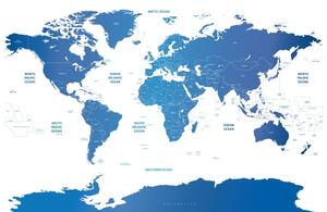 Obraz na korku mapa sveta s jednotlivými štátmi
