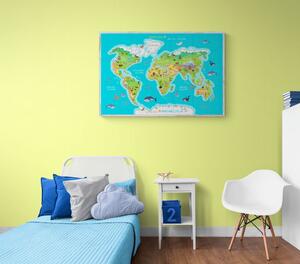 Obraz zemepisná mapa sveta pre deti