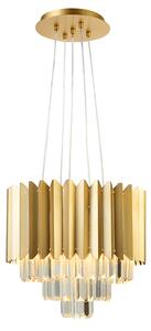 ACA DECOR Krištáľový luster EMPIRE max. 5x60W/E14/230V/IP20, zlatý