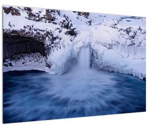 Obraz vodopádu v zime (90x60 cm)