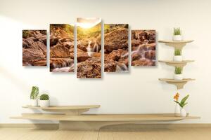 5-dielny obraz vysokohorské vodopády