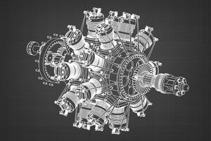 Obraz hviezdicový motor