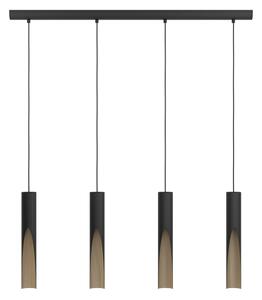 Eglo 901733 - LED Luster na lanku BARBOTTO 4xGU10/4,5W/230V 3000K čierna/hnedá