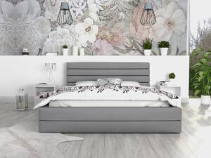 GM Čalúnená manželská posteľ s úložným priestorom Milada - sivá Rozmer: 180x200