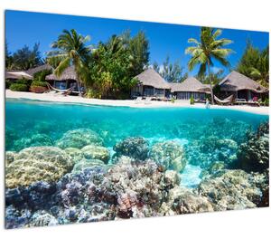 Obraz pláže na tropickom ostrove (90x60 cm)