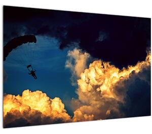 Obraz parašutistu v oblakoch (90x60 cm)