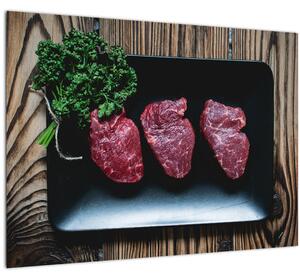 Obraz mäsa na tanieri (70x50 cm)
