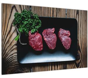 Obraz mäsa na tanieri (90x60 cm)