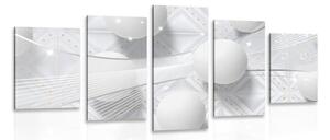 5-dielny obraz biely luxus