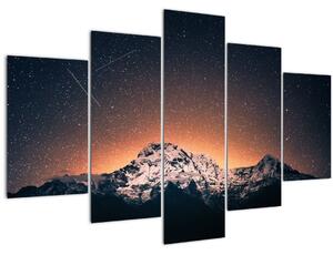 Obraz hviezdnej oblohy s horami (150x105 cm)
