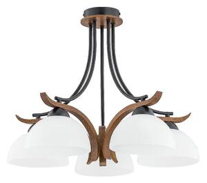 Prisadený luster BAFIA 5xE27/15W/230V hnedá