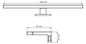 LED Kúpeľňové osvetlenie zrkadla MILOS LED/5W/230V 4000K 30 cm IP44 čierna
