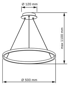 LED Luster na lanku LEA LED/20W/230V 4000K pr. 50 cm zlatá