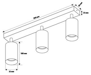 Brilagi - Bodové svietidlo SELE 3xGU10/30W/230V biela/dekor duba
