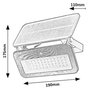 Rabalux 77160-LED solárny reflektor s LED/8W/3,7V, 3000-6500K, IP65