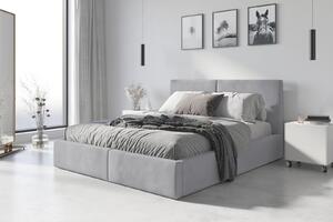 BMS GROUP Čalúnená posteľ HILTON 120x200cm výklopná sivá