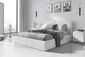 BMS GROUP Čalúnená posteľ HILTON 140x200cm výklopná biela