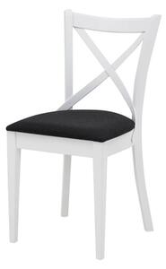 Drevená biela stolička s čiernym sedákom FRESCO