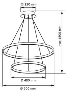 LED Luster na lanku LEA LED/35W/230V 4000K pr. 60 cm zlatá