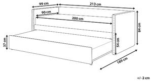Rozkladacia posteľ svetlosivá zamatová čalúnená 90 x 200 cm rozťahovacie lôžko spálňa