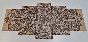 5-dielny obraz Mandala s abstraktným prírodným vzorom